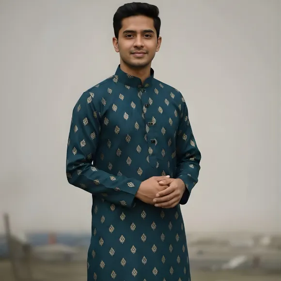 premium-afsan-cotton-sea-green-panjabi