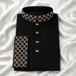 Hibban Fashion Premium China Stitch Panjabi - Classic Black